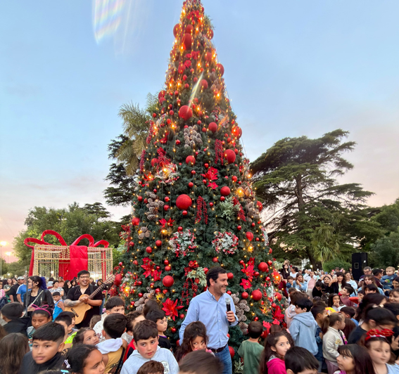 navidad-2025:-encendieron-el-arbol-de-la-plaza-castelli